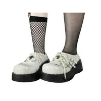 Daeful Womens Lagana čipka up punk lolita cipela za cipele modne gotičke kožne cipele ujednačene udobnosti