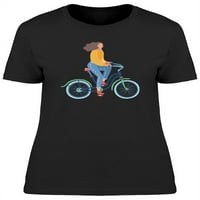 Žena jahanje biciklističke majice žene -image by shutterstock, ženski medij