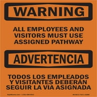 Znak upozorenja - koristite dodijeljeni put dvojezični