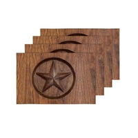 Zvezda zapadne Teksas u drvenim placematima Stolni prostirke za trpezariju Kuhinjski stol ukras, set