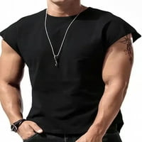 Leuncero muški tenk gornji bodybuilding ljetni vrhovi majica bez rukava majica Muška labava TEE Stretch Crew izrez mišića crna 3xl