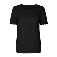 Šifonske bluze za žene kratki rukav modni čvrsti boja Rounk vrat Theshirts majice za žene ljetne vrhove