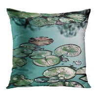 Plava akva apstraktna akvaretna pločasto vodene vodene jastučiće zelene ružičaste ljepota mirno kolor cyan jastučni jastučni jastučni poklopac jastuk
