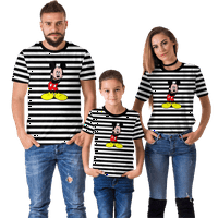 Mickey Mouse crtani kratki rukav majica s kratkim rukavima prugaste porodične majice za djecu tata mama, veličine 130