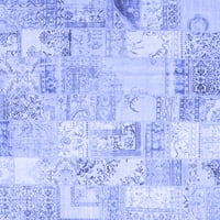 Ahgly Company Machine Perseble Pravokutnik patchwork plave prelazne prostirke, 7 '9 '