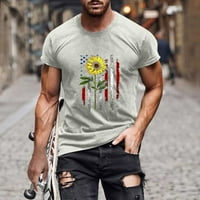 Giligiliso Clearence Muške američke košulje za zastave Muškarci Ležerni okrugli vrat 3D digitalni ispis