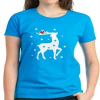 Cafepress - Reindeer Cardinal - Ženska tamna majica
