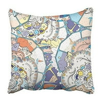 Količina apstrakcije MEHNDI dizajn etničke šarene doodle zakrivljene navlake batik jastuk za jastuk