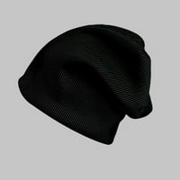 Ženske zimske kape za toplu modnu kapu tople vrećastog kukičara zimske kape mekani beanie wrap hat crna jedna veličina