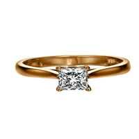 CT dijamantni zaručni prsten u 14K ružićom Gold Solitaire Cathedral Princess
