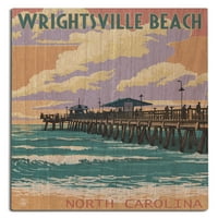 Wrightsville Beach, Sjeverna Karolina, pristanište za plivanje i zalazak sunca Birch Wood Wild