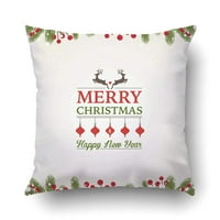 Xmas sretan Božić i srećne novogodišnje rešetke i Xmas kuglice jastučni jastučni poklopac jastuk za