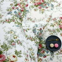 Podesite Twin XL Romantična ruža Posteljina Premium pamučna mekana elegantna posteljina za krevetna vintaža od bijelog cvjetnog kreveta postavljen duboki džepni stabljici, blizanci XL za spavaonica