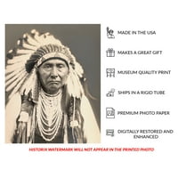 Vintage šef Joseph Photo Print Young Joseph Nez Perce Roadia American Tribe Lider Vintage Portret Photo Wall Art Poster