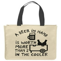 Platnene torbe tote pivo u ruci vrijedi više nego u hladniju smiješno piti za višekratnu upotrebu Funny poklon torbe