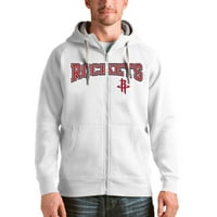 Muške antigua White Houston Rockete Victory Full-Zip Hoodie