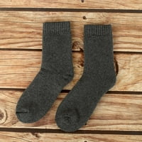 Tople čarape Zimske muškarce Debela Terry Termalne čarape Srednja cijev kašmirne vunene čarape tamno siva