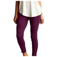 Baccov ženske hlače Žene velike multi boje modne ležerne tanko opremljene čvrste boje elastične hlače