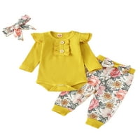 Leuncero Baby Ribded Travel Bodysuit Casual Obične odijele Elastični tasteri za struk Ljetne odjeće