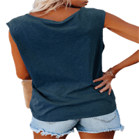 Yskkt ženska ljetna point crewneck sportska tenka vrhunska majica bez rukava sa džepovima