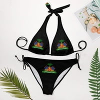 Grb haitijskih ženskih dva bikinija setovi Halter String Tie Side Trikung kupaći kostimi seksi kupaće