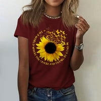 Ženski vrhovi proljeće casual suncokretorni print Top dame boemian plaža majica majica