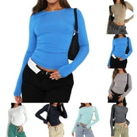 Ženske majice s dugim rukavima Slim Fit Y2K obrezane majice Streetwear