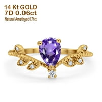 14k zlato 0,06ct polu mount dijamantski vjenčani zaručnički prsten veličine 8