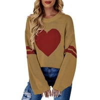 Dugi pulover džemperi za žene obrezane pulover džemperi za žene plus veličine zimskog krpa žuta m