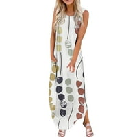 Ženska haljina tiskana bez rukava sa džepovima Ženke u trendy Soft Hawaii Travel Elegant Spring Spring