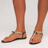 Giligiliso sandale Ženska ležerna plaža Ljetne modne cipele Biserna perla luk ravna peta papuče sa sandale