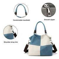 Slatka platna torba torba na ramenu za žene modne platnene torbe za višebojne ležerne torbice i torbe - plava
