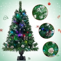 Electronn pre-upa lit Xmas umjetni božićni božićni 4-komadni set, vijenac, vijenac i set ulaznih stabala X-mas