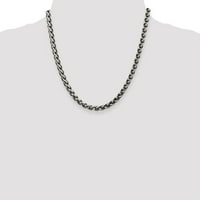 Bijeli lanac srebrne ogrlice Sterling u