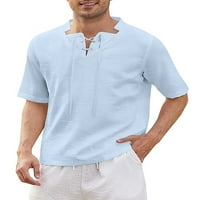 Bomotoo Muškarci Regular Fit Tops Solid Color Casual Tee Beach Hawaiian V bluza iz vrata