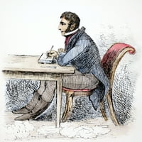 George Cruikshank n. Engleski karikaturist i ilustrator. Samoportretna karikatura Etching, 1820. Poster Print by
