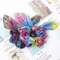 Lady Fairy Gradient Multicolour Bow Hair Tie Ring Holder Elastic Lady Ponytail užad Bow Band