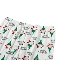 Božićna porodična pidžama Podudaranje set Santa Claus Ispiši vrhove dugih rukava i hlače za spavanje