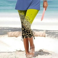 Capris za žene Ležerne ljetne elastične visokog struka Plaže Crove Hlače Skinny Yoga Capri gamaše Bočne