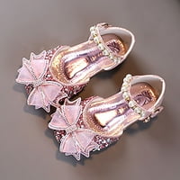 DMQupv Jelly sandale i ljetne djevojke Sandale Dress Performance Plesne cipele Ravna dna svjetla mrežaste luk Veličina Jelly cipele Sandal Pink 2.5