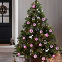 Božićno stablo kuglice za Xmas Božićno drvce ShatterO otporno na božićne ukrase viseće lopta za odmor za vjenčanje božićne ukrase ružičasta