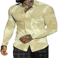 Calzi mens dugme dole tuc košulja Redovna fit vrhova Lagane majice Polka Dots Sažetak ispis bluza XL