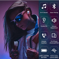 Urban Street Buds Pro True Bluetooth bežični uši za Oppo F Plus sa aktivnim otkazivanjem buke Ljubičasta