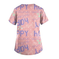 Ženski vrhovi Ženski personalizirani ispis kratkih rukava V-izrez Works T-majice XL