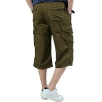 Dezsed teret lagane muške radne pantalone Capri dugih kratkih hlača za muškarce plus veličine pamuk multi džepne kombinezone obrezane pantalone smeđe xxxl