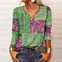 Žene plus veličine vrhovi grafički otisci uska bluza za ugradnju rukava Ljetne ženske majice l