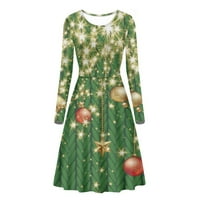 Suhoaziia Swing suknje za žene Trendy Midi Dužina Veličina 3xl Pjenušava božićna stabla zvona Ispis
