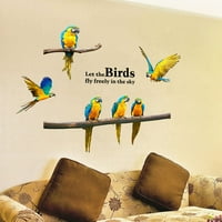 Parrot ptica zidna naljepnica Parrot zidne naljepnice Leteći ptice Zidne naljepnice Ogulje i štapići