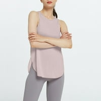 PXIAKGY WOMENS TANKS WOENS O vrat bez rukava za trčanje Sport Yoga vrhovi trendy tenkovi Pink + S