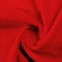 Žene Casual T majice - Romantični slatki vrhovi Pulover kratki rukav Pismo Ispis Leisure Tops Crew vrat na vratu crvene 12